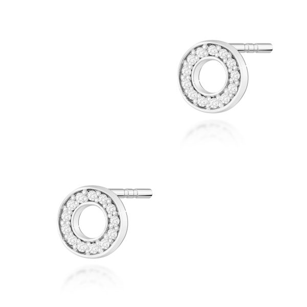 Kolczyki z diamentami 0,13 ct K0070 – białe złoto próby 585