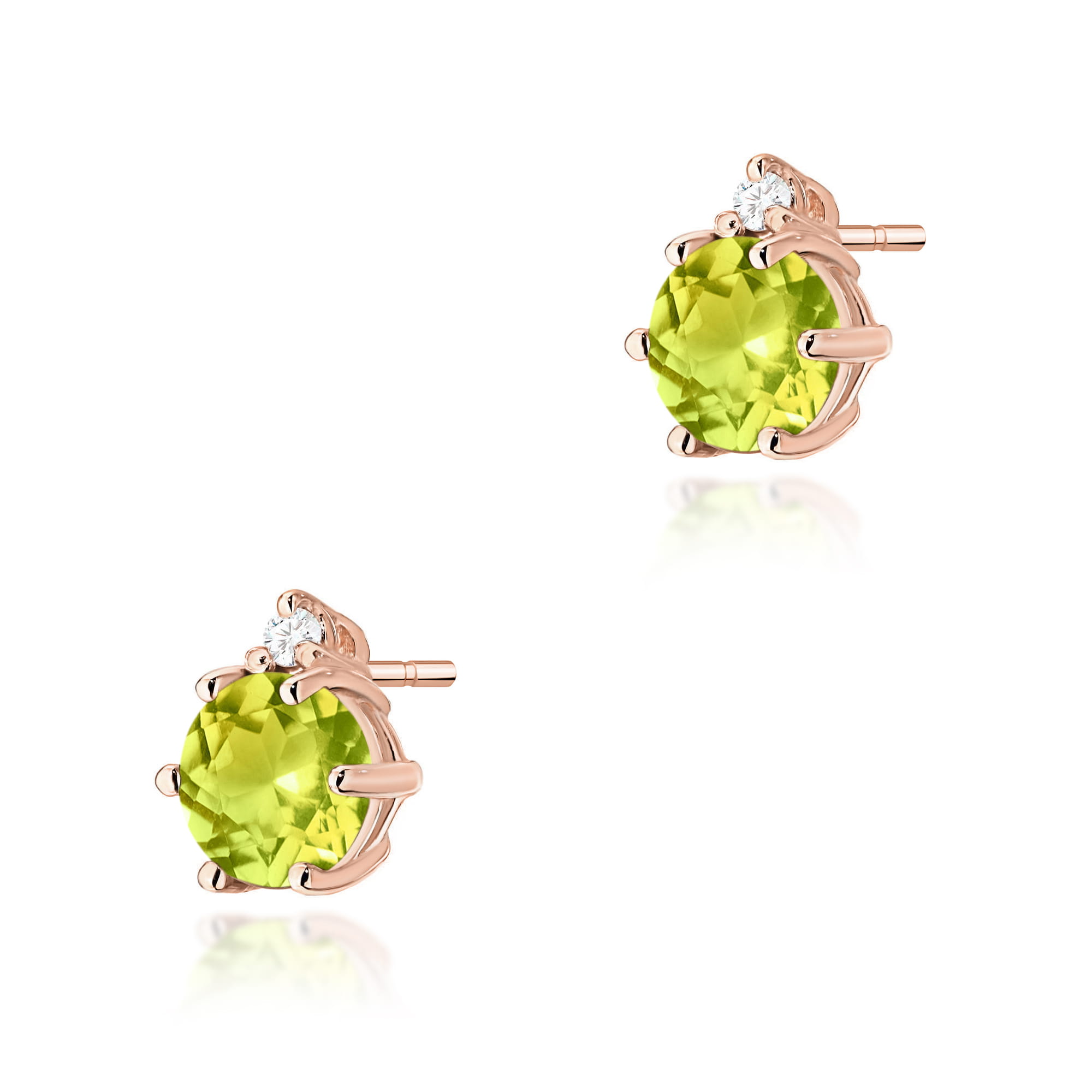 Kolczyki z kamieniem oliwin 2 x 0,60 ct · K0076