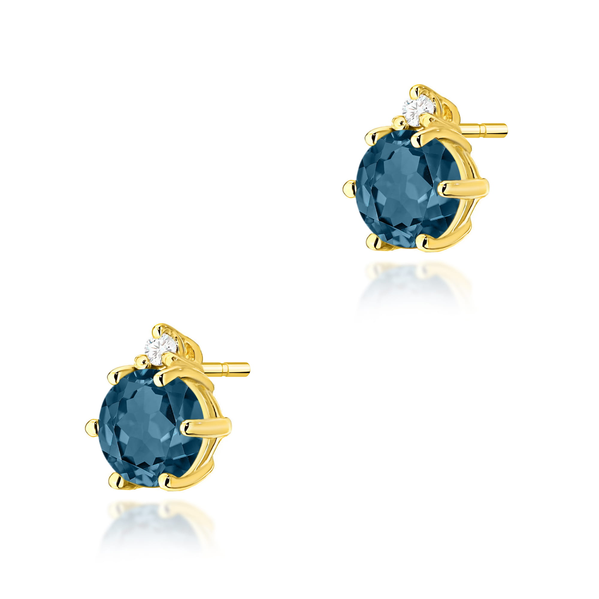 Kolczyki z kamieniem topaz london blue 2 x 0,50 ct · K0076
