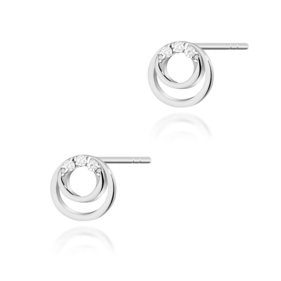 Kolczyki z diamentami 0,03 ct K0078 – białe złoto próby 585 · CK033