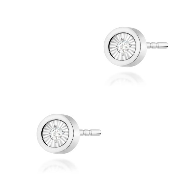 Kolczyki z diamentem 2 x 0,08 ct K0081 – białe złoto próby 585