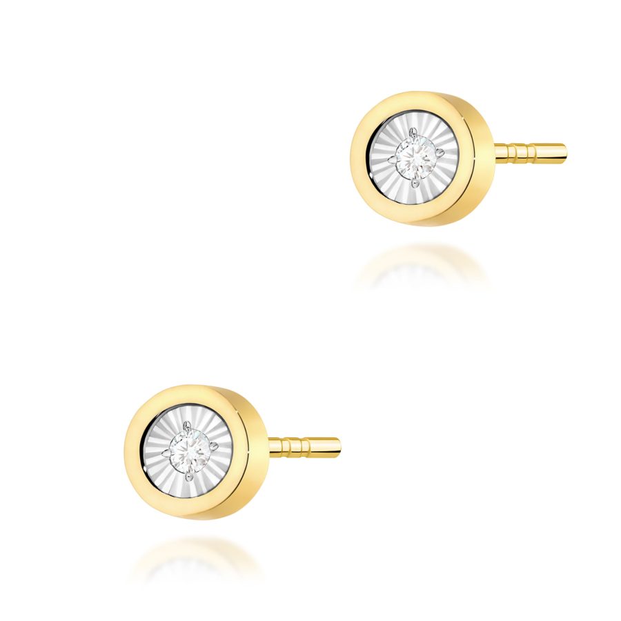 Earrings with round diamonds 2 × 0,08 ct