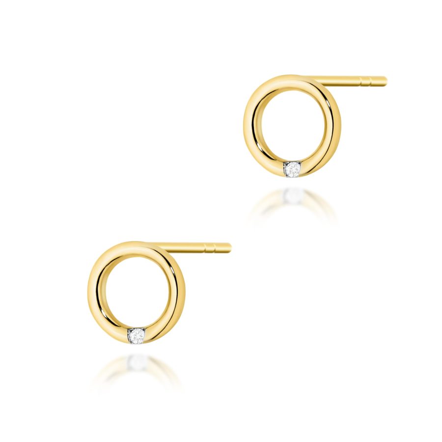 Kolczyki z dwoma diamentami po 0,005 ct · CK028