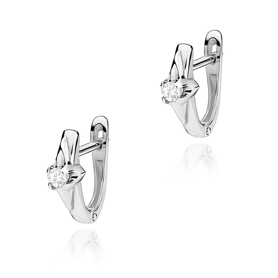 Earrings with round diamonds 2 × 0,08 ct