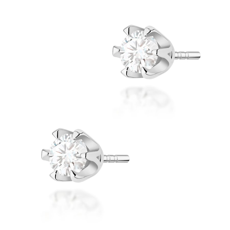 Earrings with diamonds in white gold 585