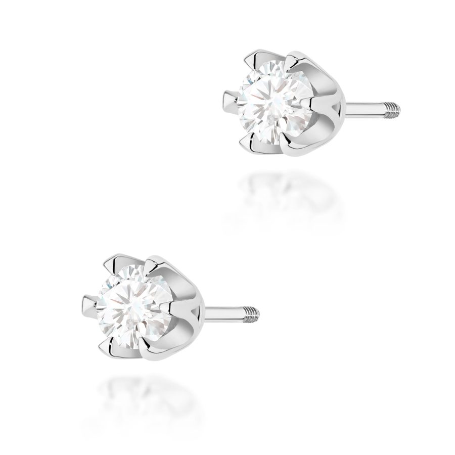 Kolczyki z brylantami 2 x 0,30 ct w białym złocie · K0220