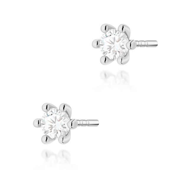 Kolczyki z diamentem 2 x 0,15 ct K0222 – białe złoto próby 585
