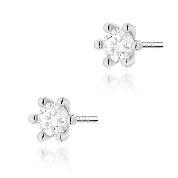 Kolczyki z diamentem 2 x 0,30 ct K0222 – białe złoto próby 585