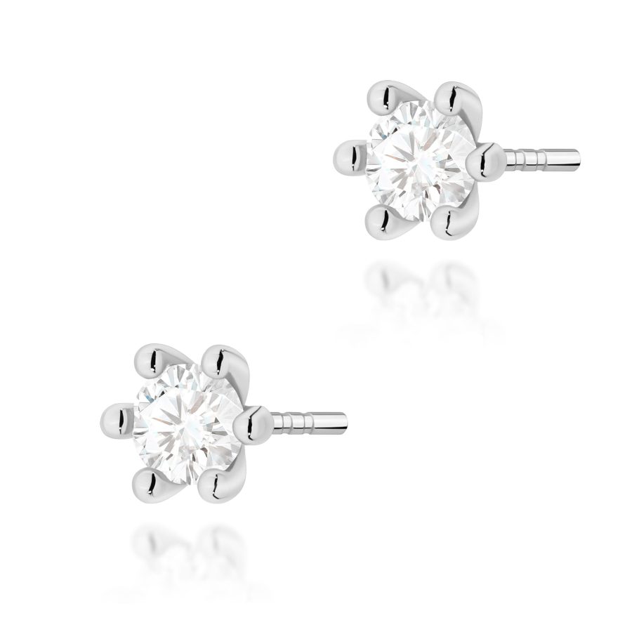 Earrings in white gold with lab-grown diamonds