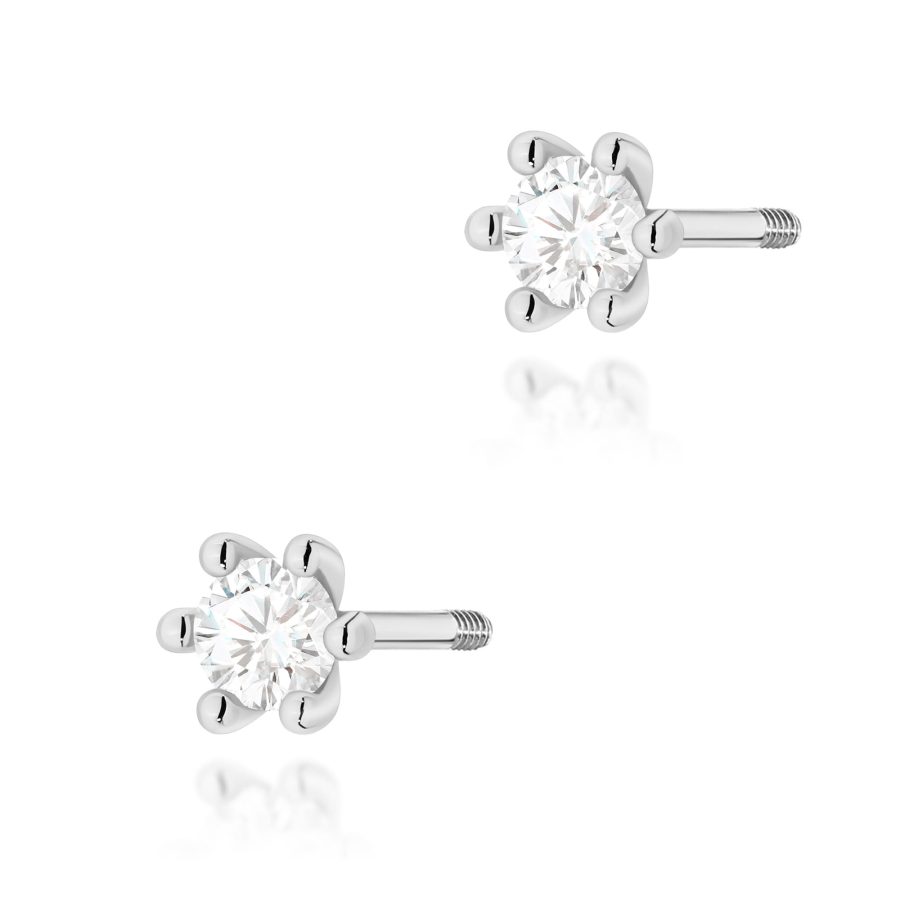Kolczyki z diamentami 2 × 0,08 ct, okrągłe · K0222