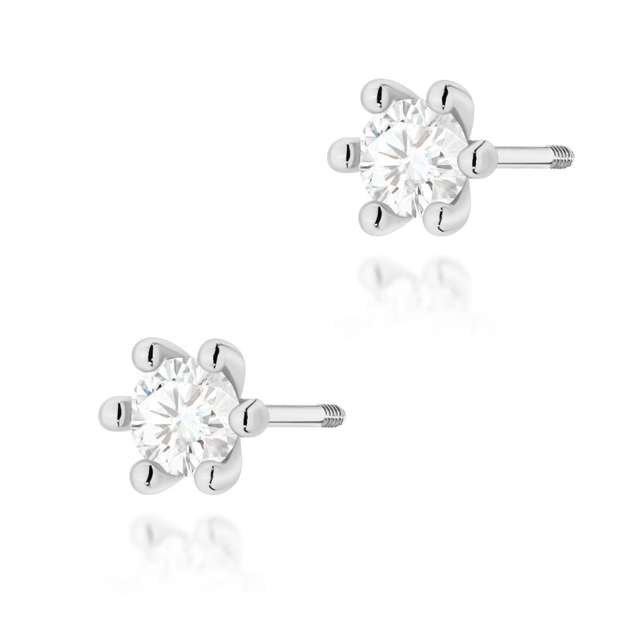 Kolczyki z diamentami 2 x 0,30 ct w białym złocie · K0222