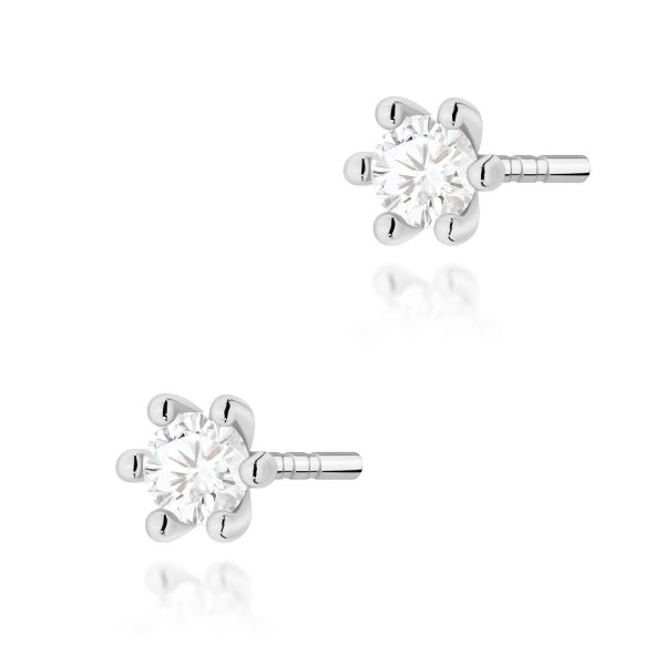 Kolczyki z kamieniem diament laboratoryjny 2 x 0,10 ct K0222 – białe złoto próby 585