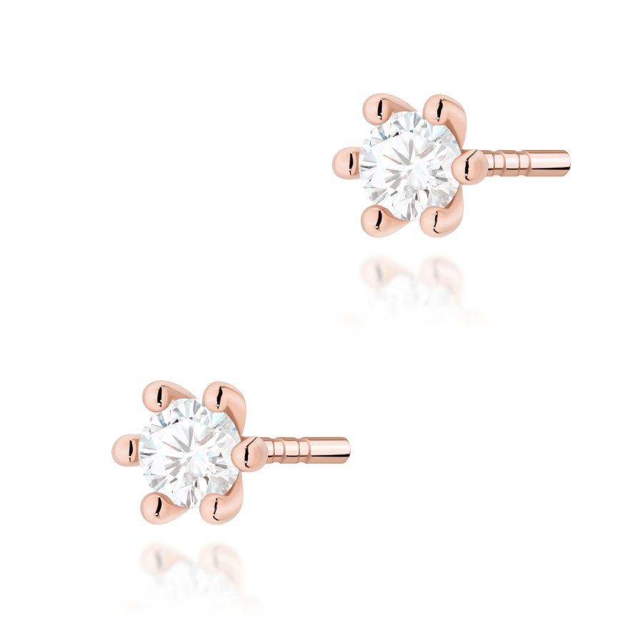 Earrings with diamonds in rose gold