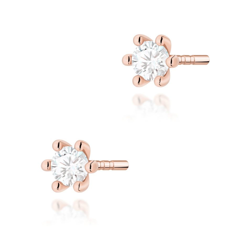 Gold earrings with lab-grown diamonds