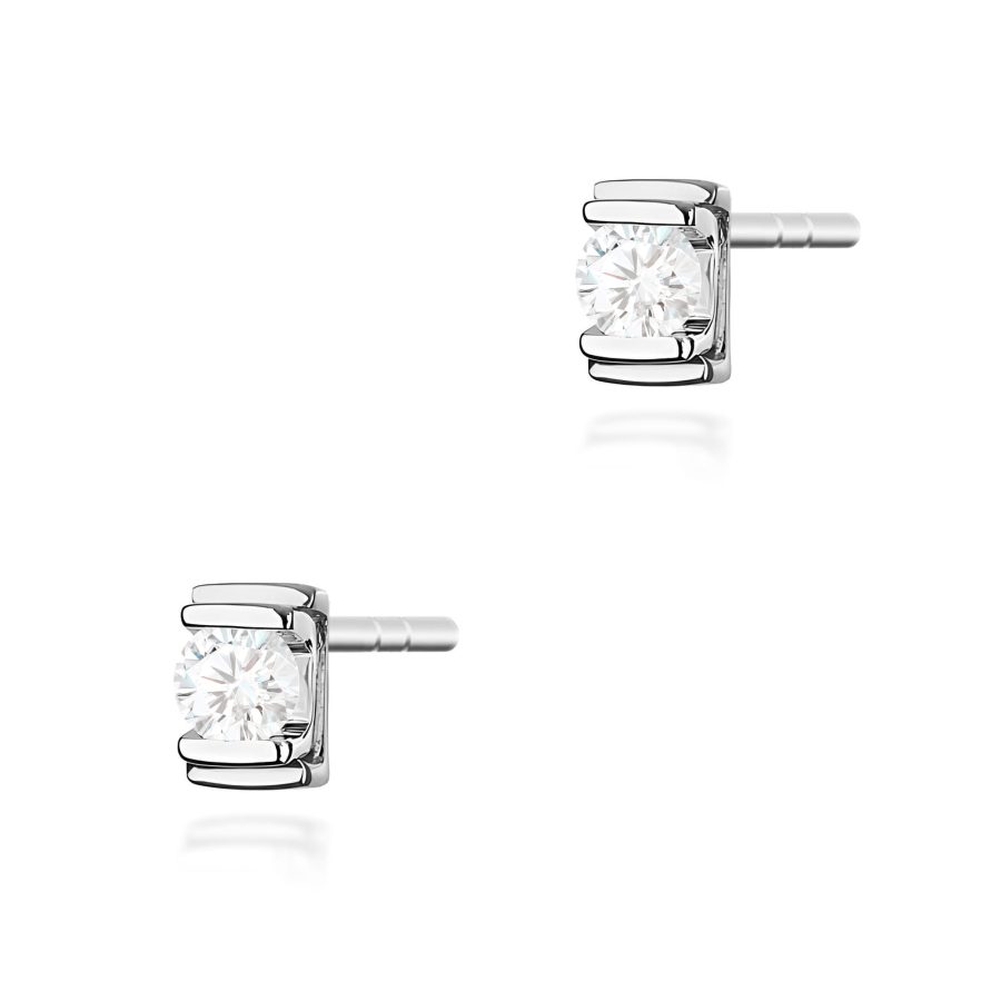 Earrings in white gold with diamonds – product image 2