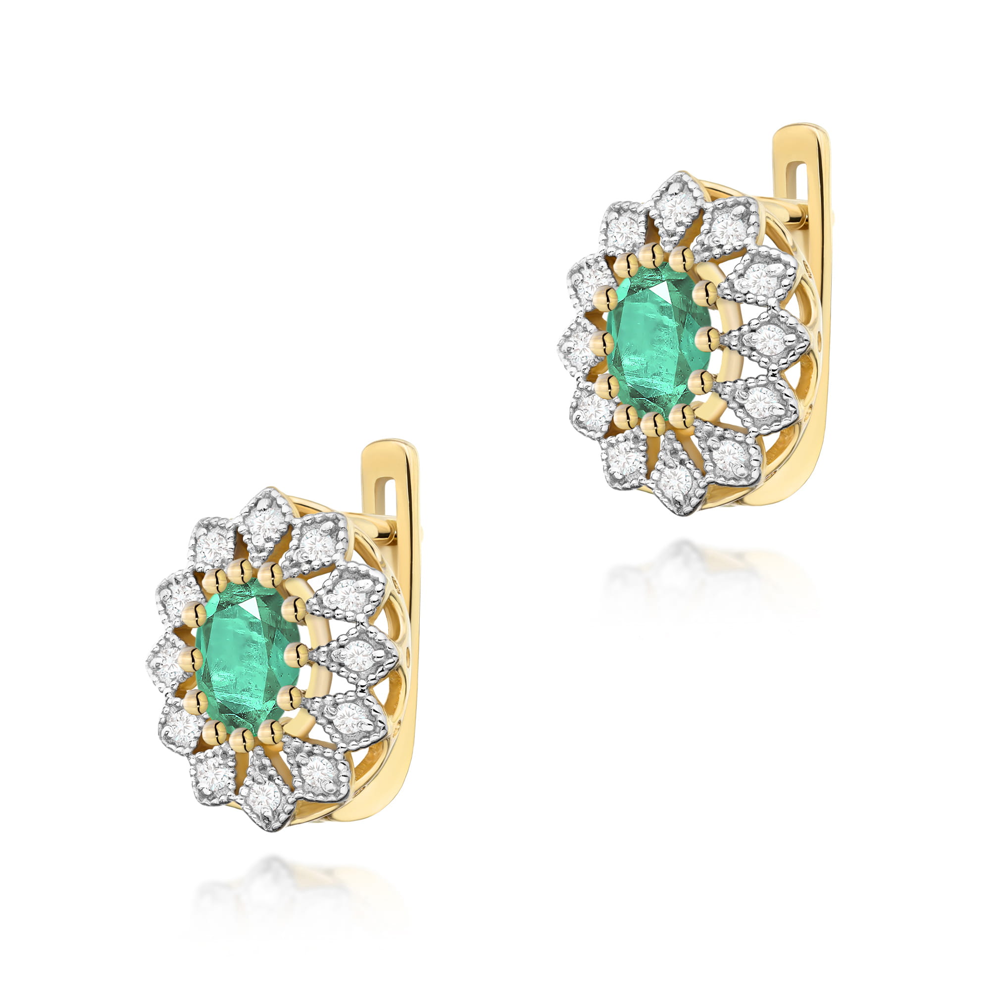 Kolczyki z szmaragdem 2 x 0,40 ct · K0354