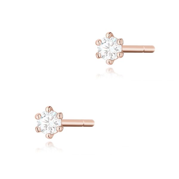 Kolczyki z diamentem 2 x 0,04 ct K0501 – różowe złoto próby 585
