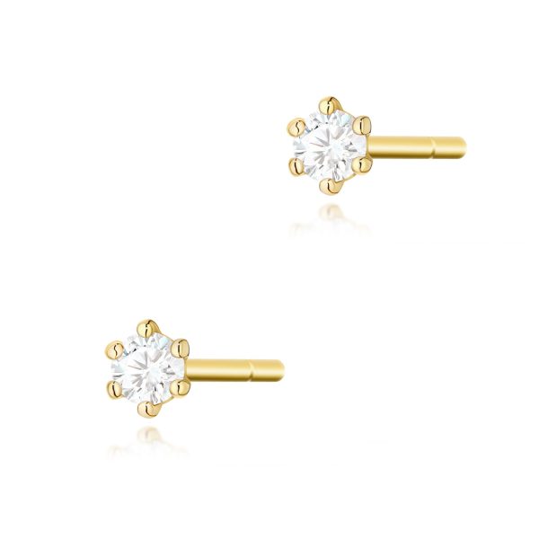 Kolczyki z diamentem 2 x 0,05 ct K0501 – żółte złoto próby 585