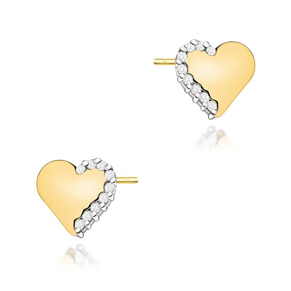 Kolczyki z diamentami 0,10 ct K0505 – żółte złoto próby 585