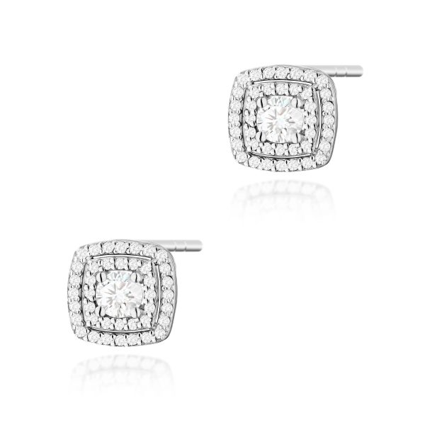 Kolczyki z diamentem 2 x 0,30 ct K0506 – białe złoto próby 585