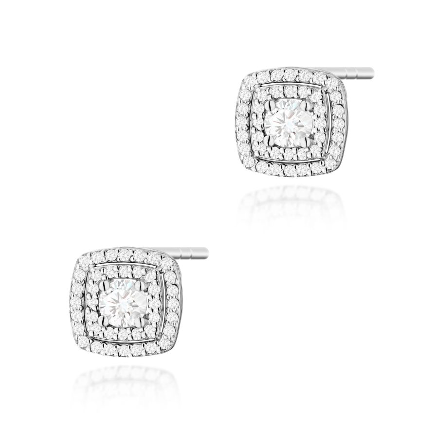 Kolczyki z diamentem 2 x 0,30 ct K0506 – białe złoto próby 585