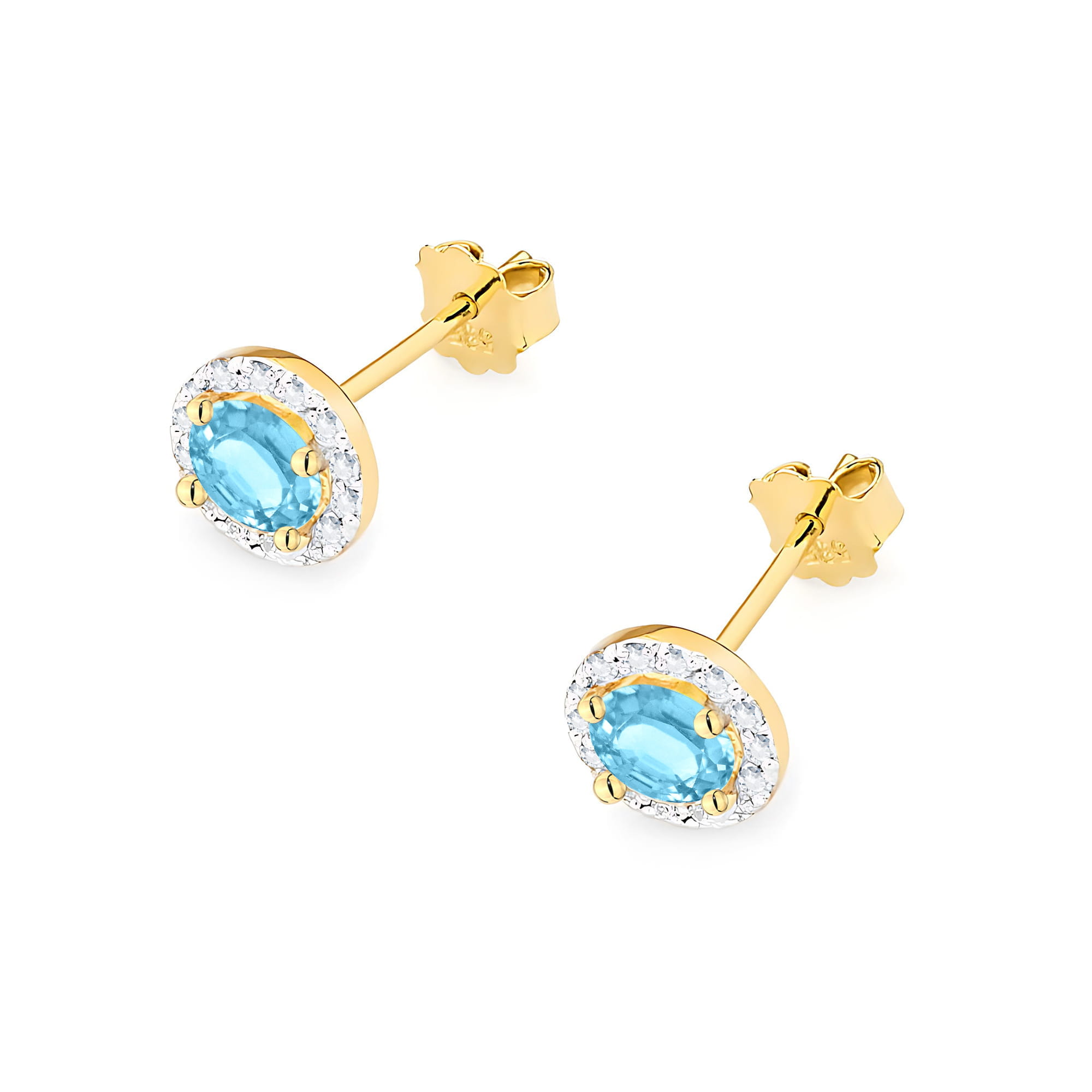 Kolczyki z kamieniem topaz swiss 2 x 0,50 ct · K0509 - obrazek 2