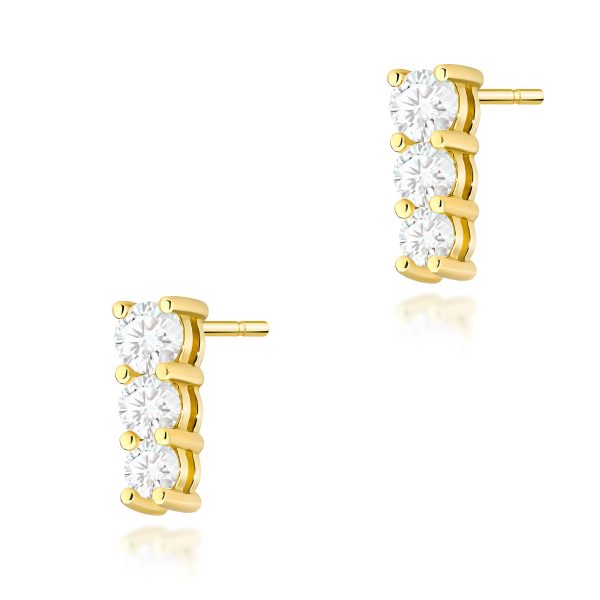 Kolczyki z diamentami 0,82 ct K0511 – żółte złoto próby 585