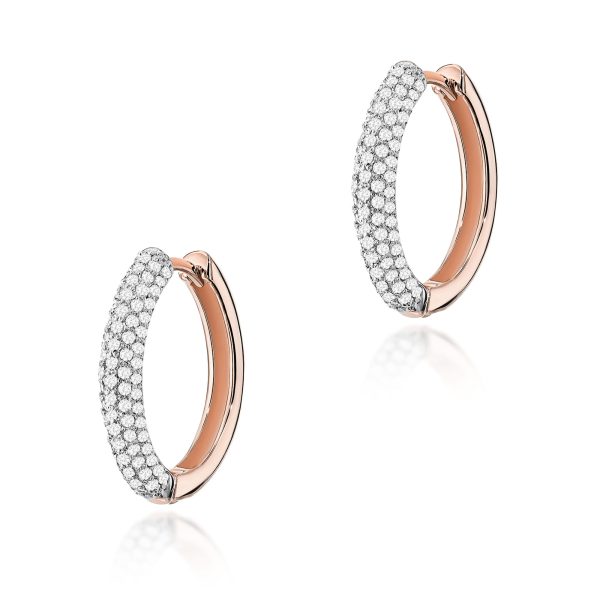 Kolczyki z diamentami 0,83 ct K0515 – różowe złoto próby 585