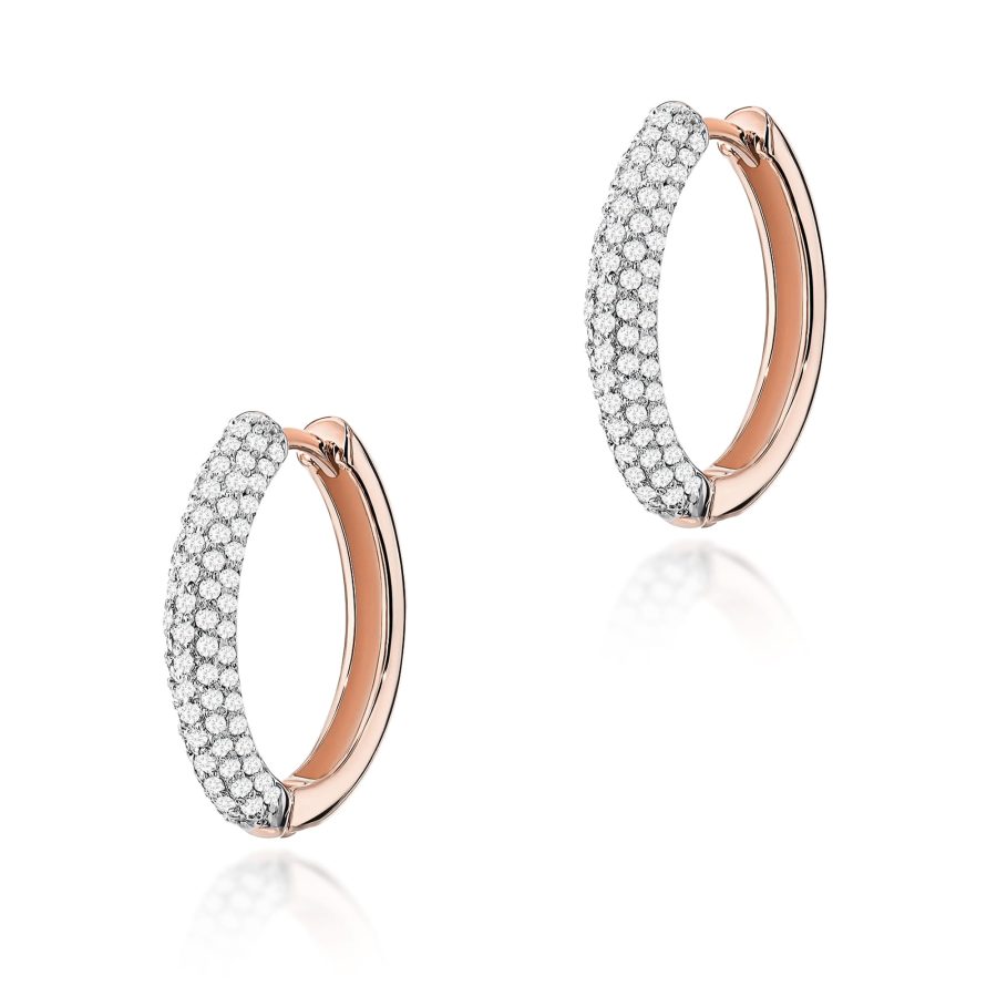 Kolczyki z diamentami 0,83 ct K0515 – różowe złoto próby 585