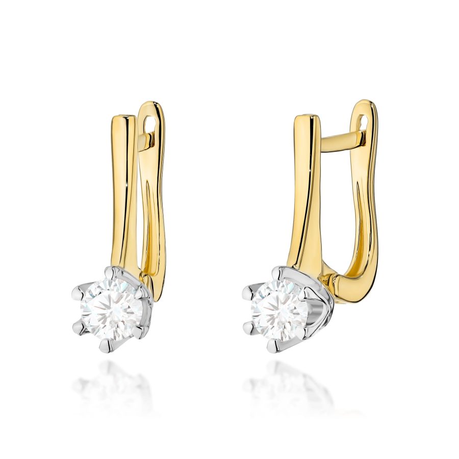 Kolczyki z diamentami w żółtym złocie 2 × 0,30 ct · K0520