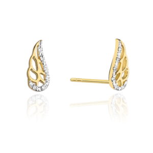 Kolczyki CK001 z diamentami żółte złoto Jubiler Kraków BigDIAMOND