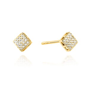 Kolczyki CK013 z diamentami żółte złoto Jubiler Kraków BigDIAMOND