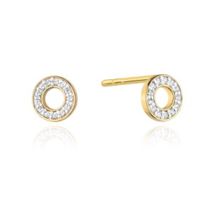 Kolczyki CK014 z diamentami żółte złoto Jubiler Kraków BigDIAMOND