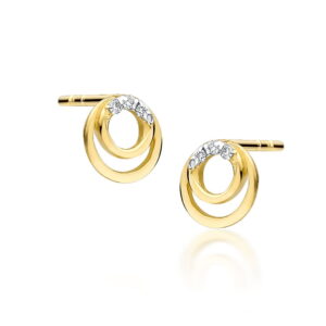 Kolczyki CK033 z diamentami żółte złoto Jubiler Kraków BigDIAMOND
