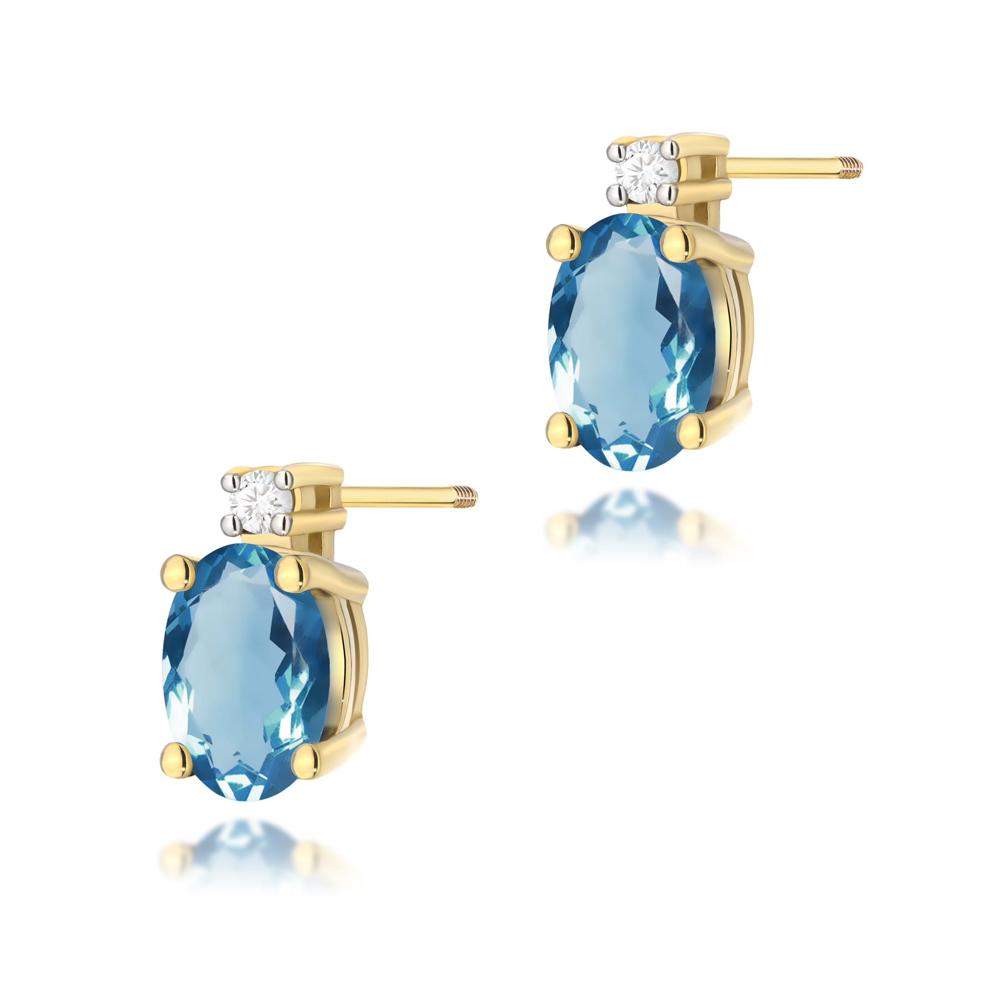 Kolczyki K0001 Topaz London Blue 2 x 0