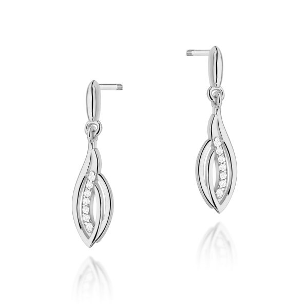 Kolczyki K0004 z diamentami białe złoto sztyft zakręcany Jubiler Kraków BigDIAMOND