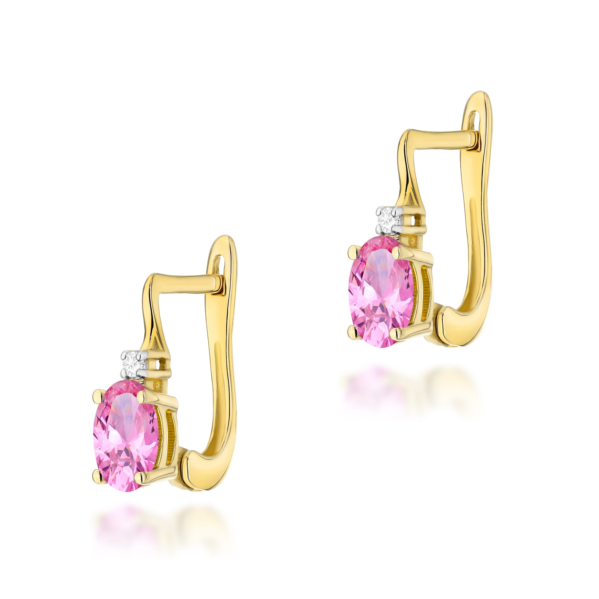 Kolczyki K0011 Różowy Topaz  2 x 0