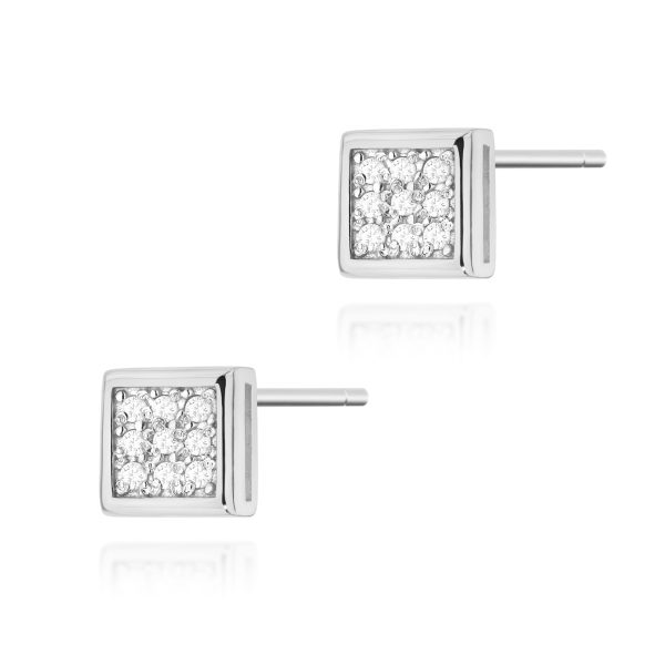 Kolczyki K0036 z diamentami białe złoto Jubiler Kraków BigDIAMOND