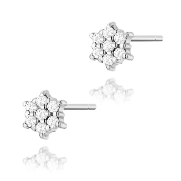 Kolczyki K0039 z diamentami białe złoto Jubiler Kraków BigDIAMOND