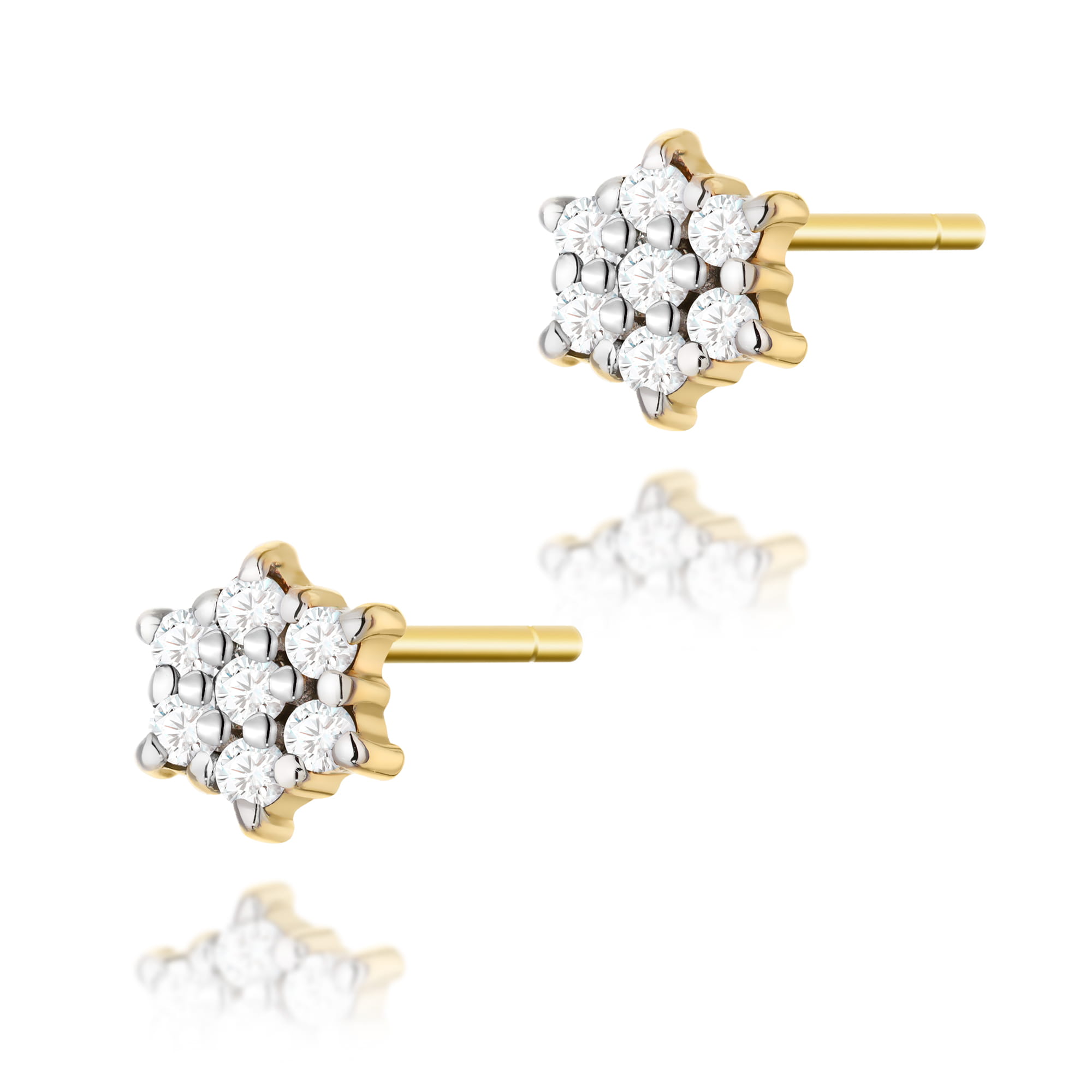 Kolczyki K0039 z diamentami żółte złoto Jubiler Kraków BigDIAMOND