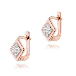 Kolczyki K0052 z diamentami różowe złoto Jubiler Kraków BigDIAMOND
