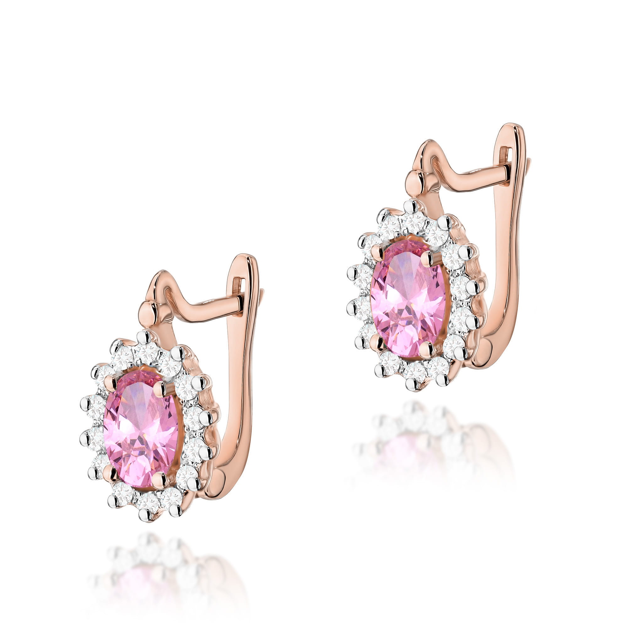 Kolczyki K0182 Różowy Topaz 2 x 0