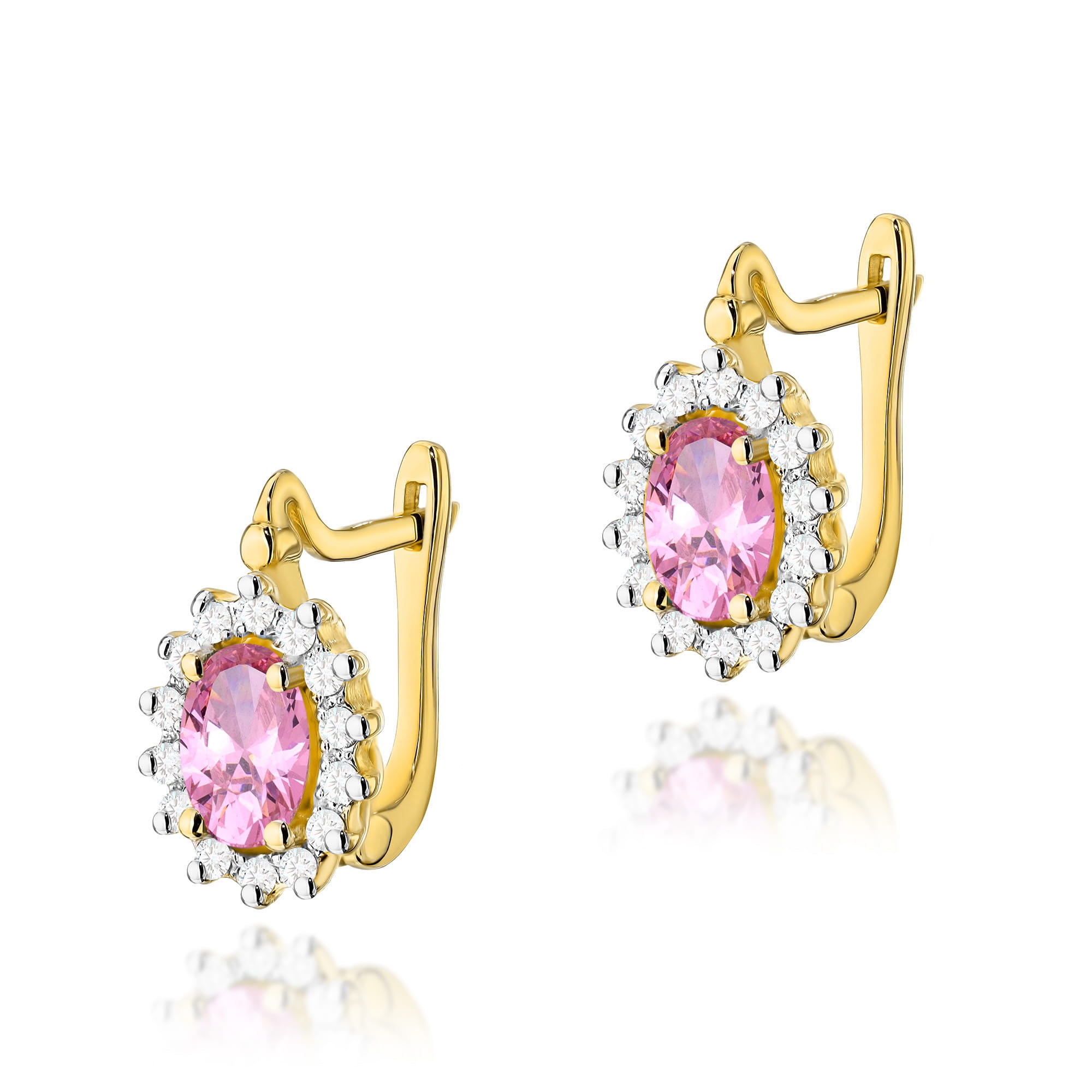 Kolczyki K0182 Różowy Topaz 2 x 0