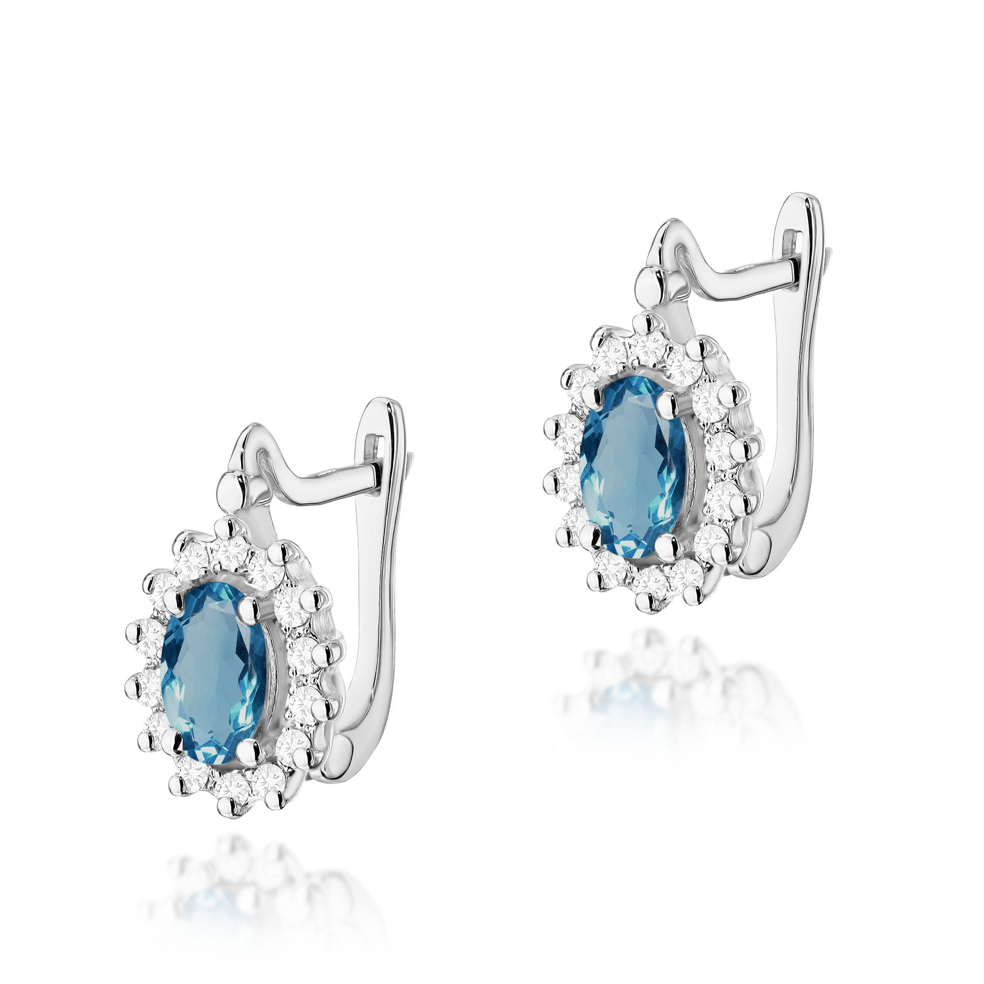 Kolczyki K0182 Topaz London Blue 2 x 0