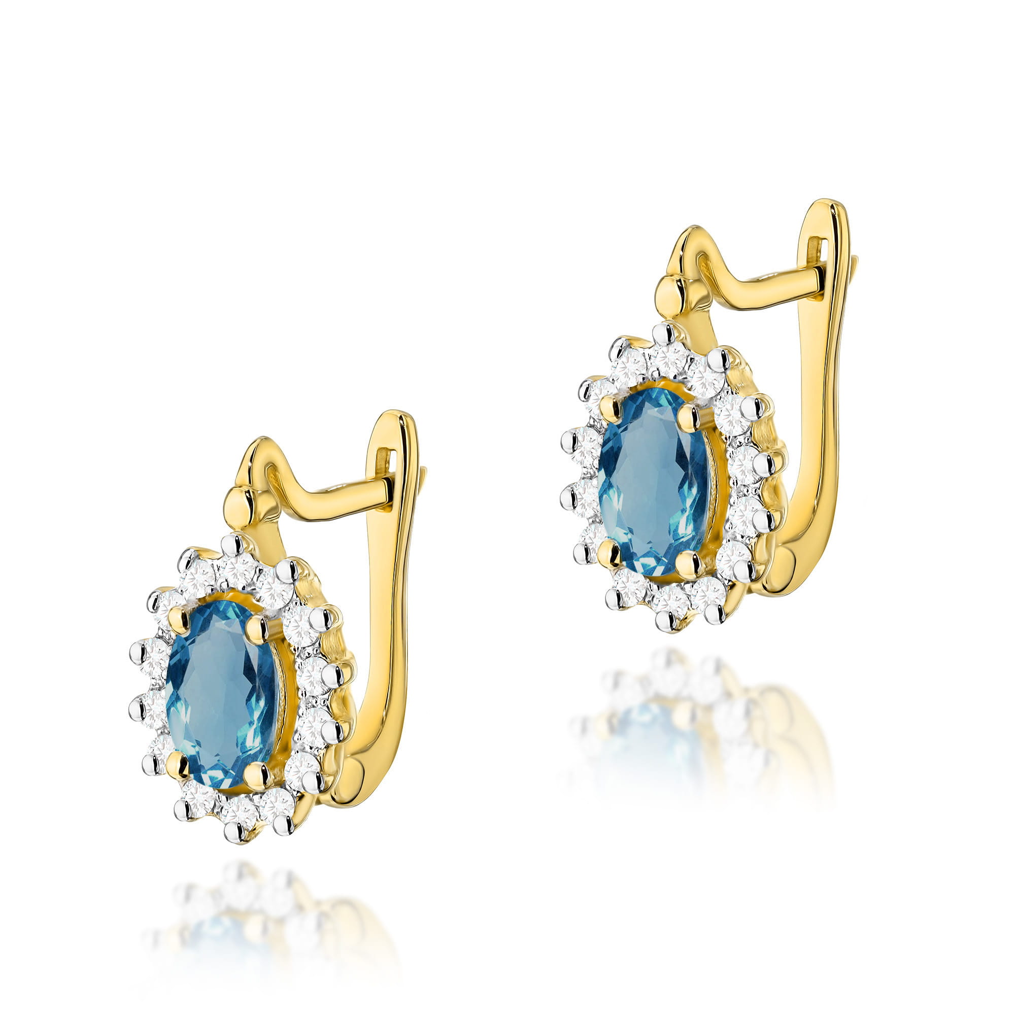 Kolczyki K0182 Topaz London Blue 2 x 0