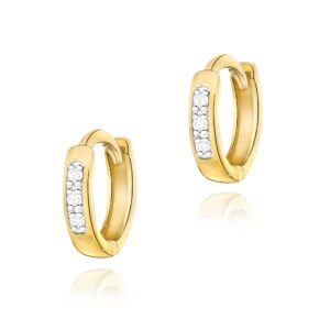 Kolczyki K0235 z diamentami żółte złoto Jubiler Kraków BigDIAMOND