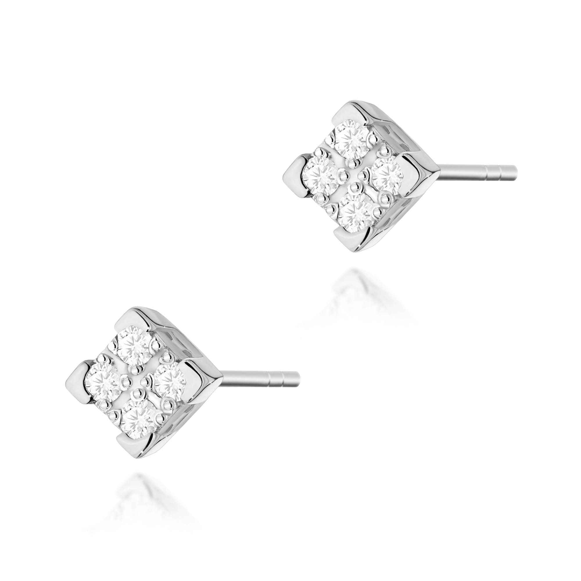 Kolczyki K0402 z diamentami białe złoto Jubiler Kraków BigDIAMOND