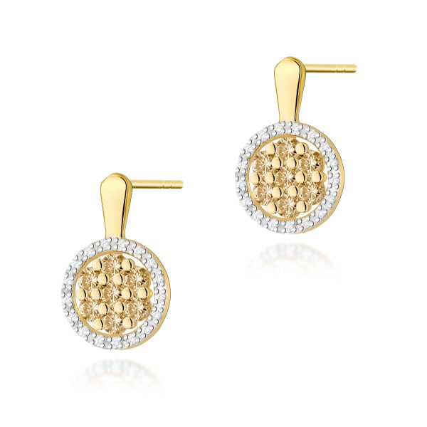 Kolczyki K0440 z diamentami żółte złoto Jubiler Kraków BigDIAMOND