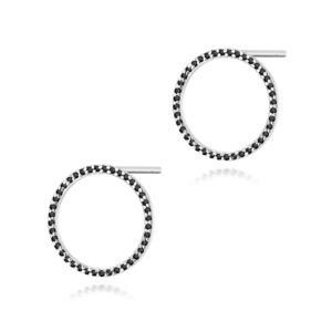 Kolczyki K0442 z czarnymi diamentami białe złoto Jubiler Kraków BigDIAMOND