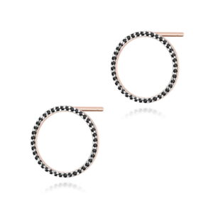 Kolczyki K0442 z czarnymi diamentami różowe złoto Jubiler Kraków BigDIAMOND